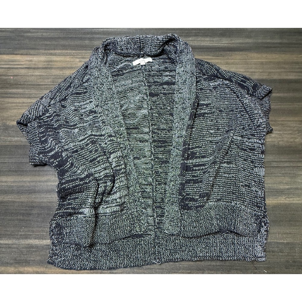 LOFT Knit Open Cardigan Short Sleeve Sweater Top Comfy Casual Large